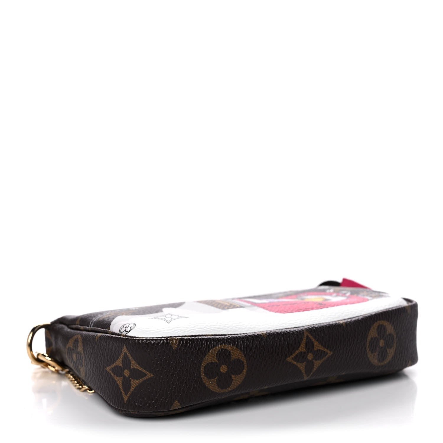 Louis Vuitton Monogram 2019 Christmas Animation Mini Courchevel Pochette Accessories Fuchsia 4 of 12