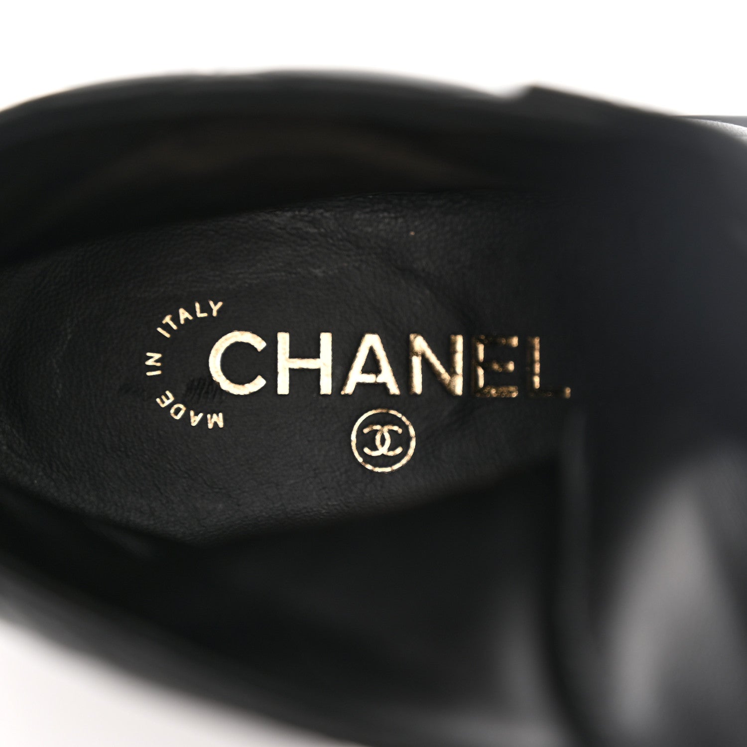 Chanel Shiny Goatskin Calfskin Quilted Lace Up Combat Boots 37.5 Black 9 of 13