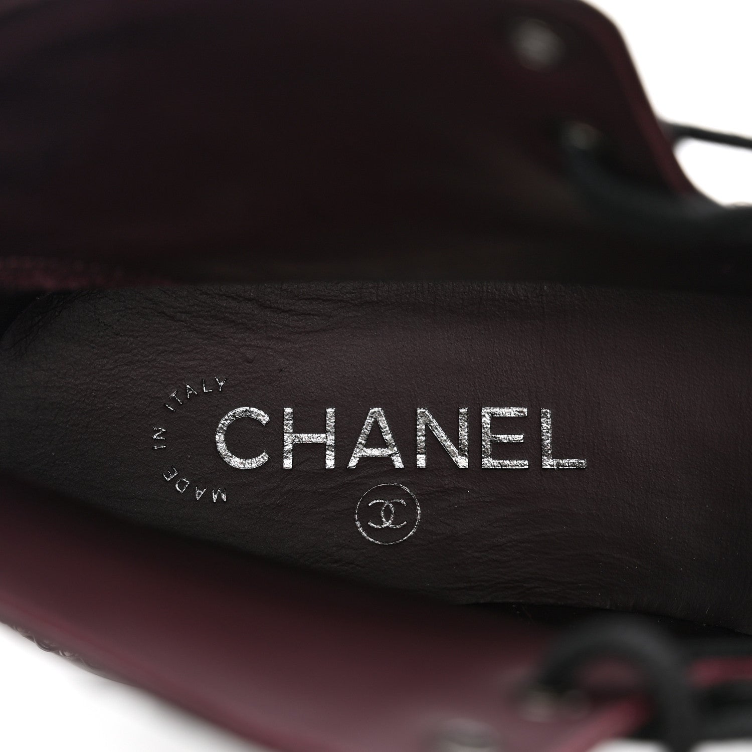 Chanel Crackled Calfskin Velvet Pearl Combat Short Boots 37.5 Black 7 of 9
