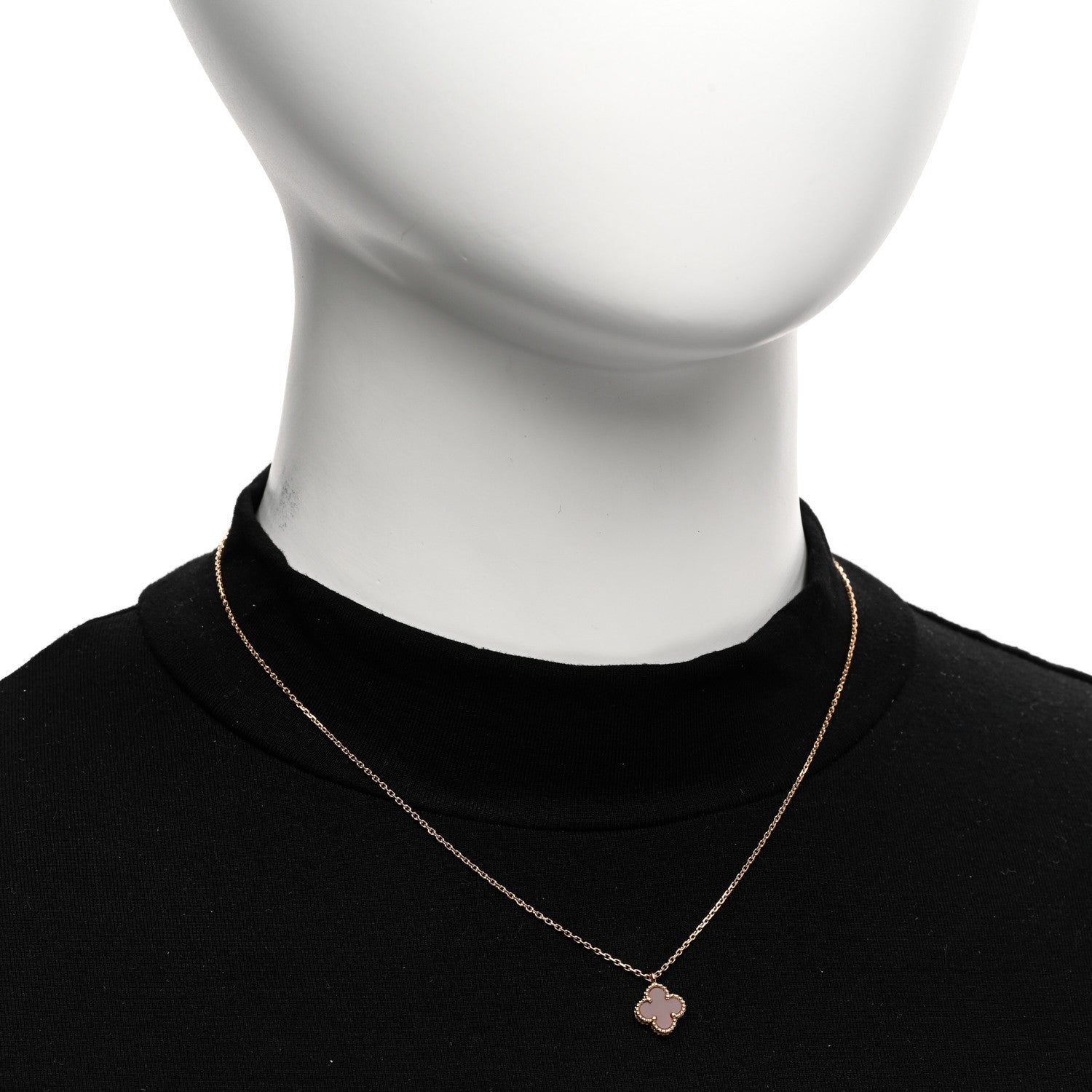 Van Cleef & Arpels 18K Rose Gold Carnelian Sweet Alhambra Pendant Necklace 2 of 5