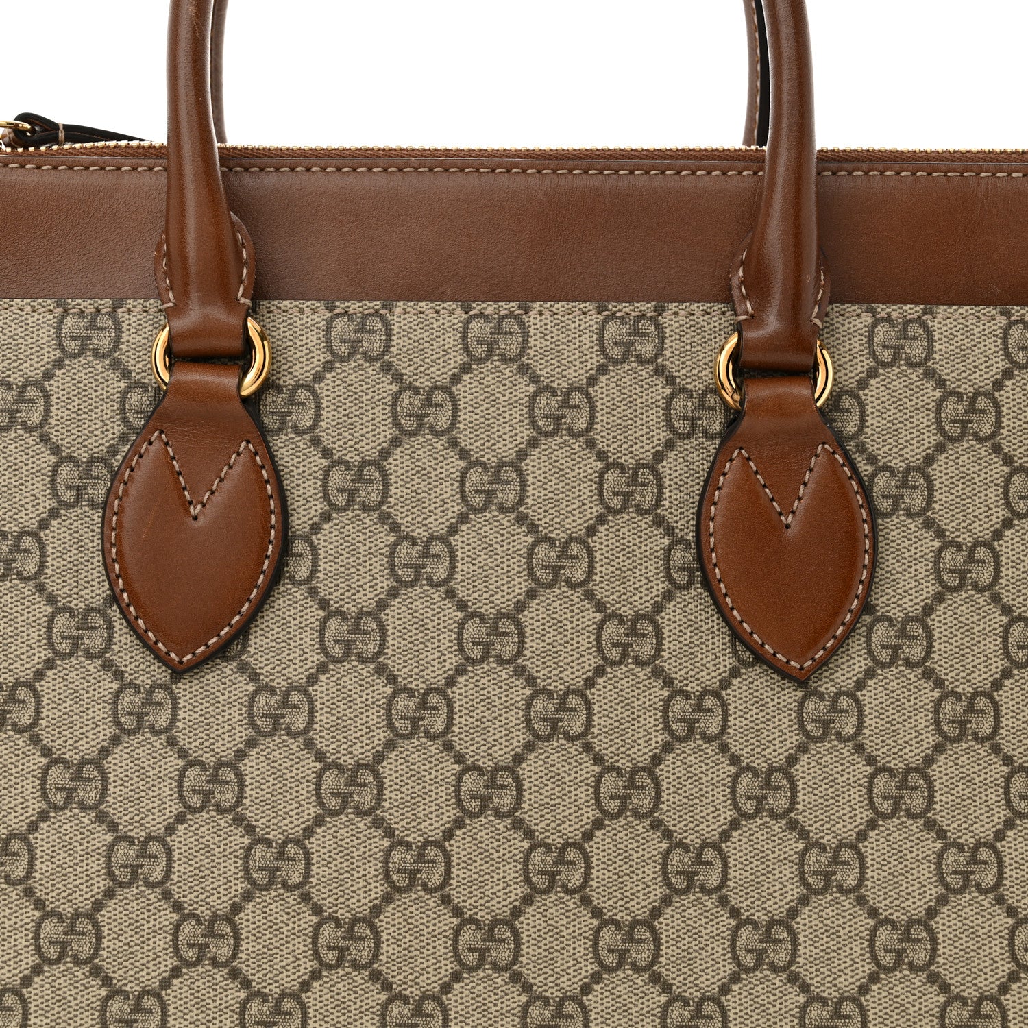 Gucci GG Supreme Monogram Small Zip Top Tote Beige Tuscany 8 of 17