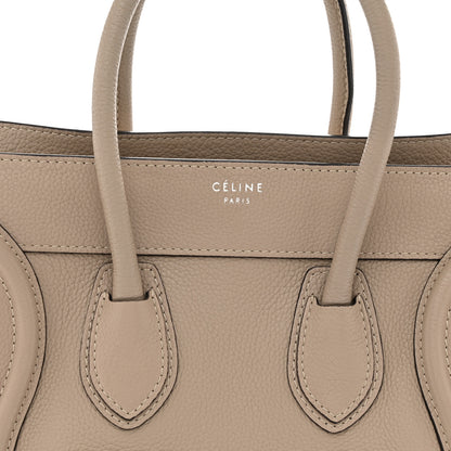 Celine Drummed Calfskin Micro Luggage  Dune 8 of 12
