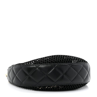 Chanel Mesh Shiny Lambskin Chain Hobo Black 5 of 11