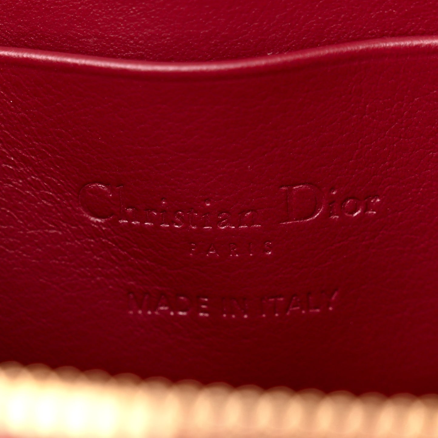 Patent Cannage Lady Dior Phone Holder Red