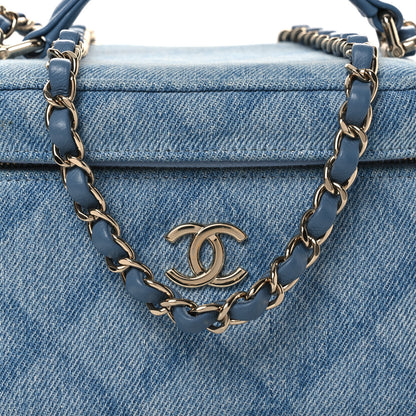 Chanel Denim Quilted Small CC Vanity Case Blue 8 of 12