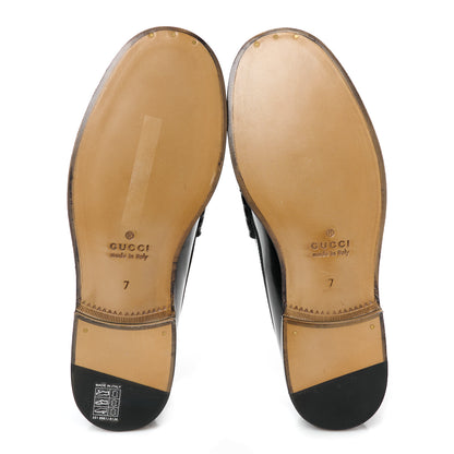 Gucci Calfskin Mens Interlocking G Millennial Ribot Loafers 7 Black 6 of 9