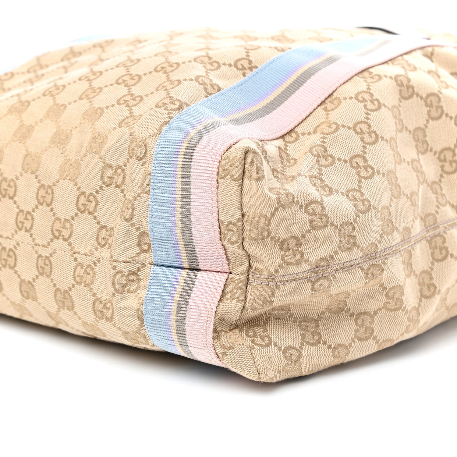 Gucci GG Monogram Medium Web Handle Vertical Tote Pink Blue 9 of 9