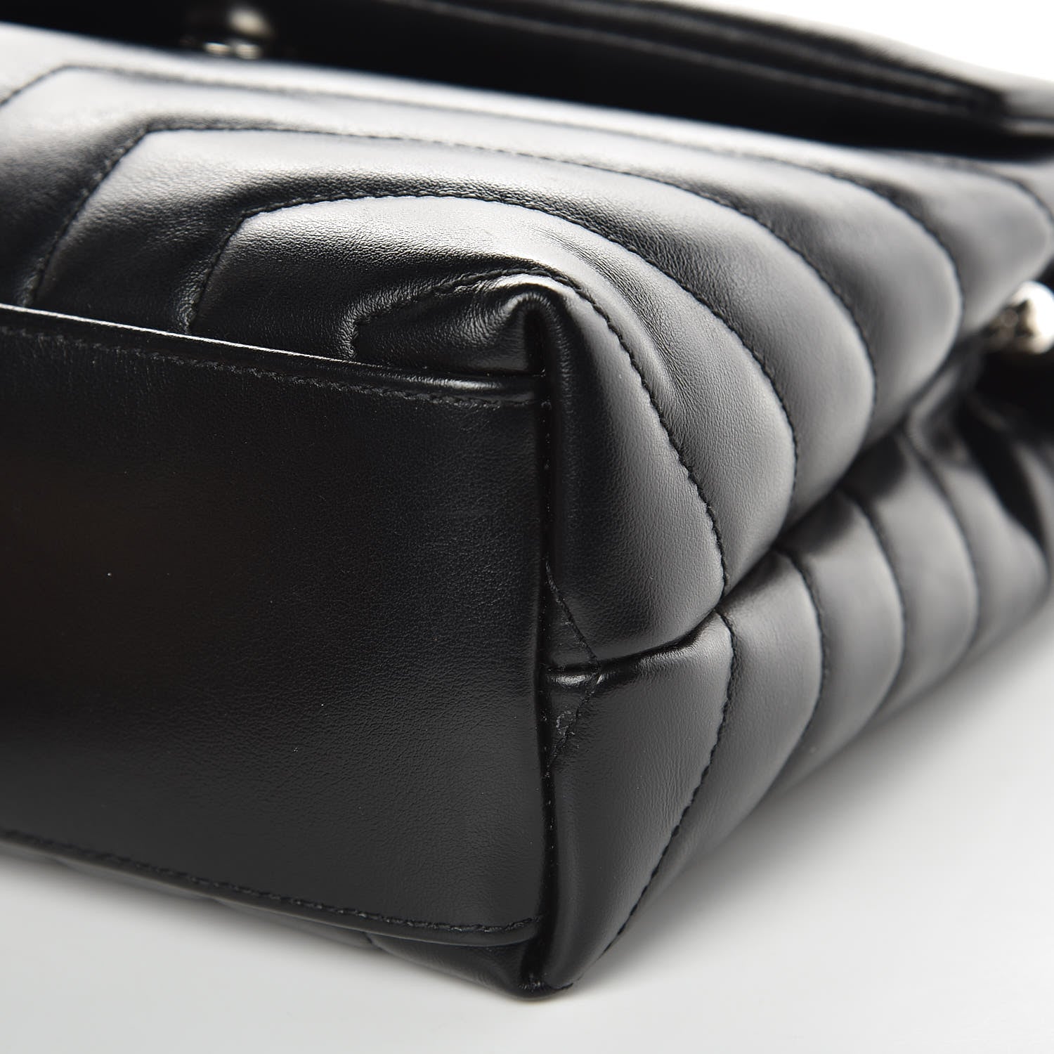 Saint Laurent Calfskin Y Quilted Monogram Small Loulou Chain Satchel Black 9 of 10