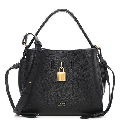 Tom Ford Grained Calfskin Small Padlock Top Handle Bag Black 1 of 9
