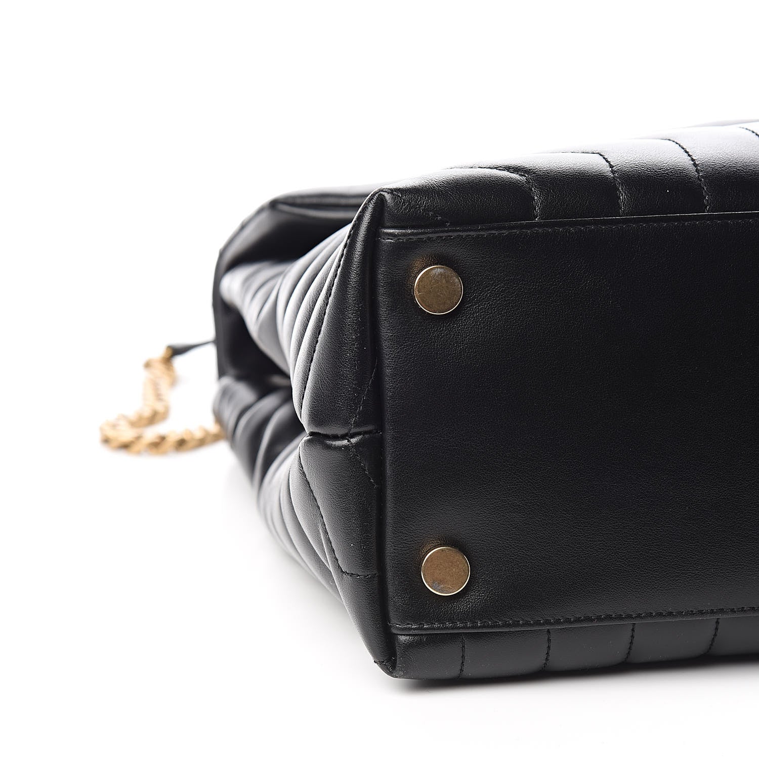 Saint Laurent Calfskin Y Quilted Monogram Large Loulou Chain Satchel Black 9 of 11