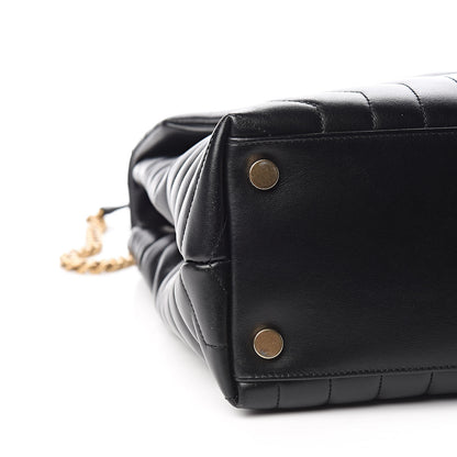 Saint Laurent Calfskin Y Quilted Monogram Large Loulou Chain Satchel Black 9 of 11