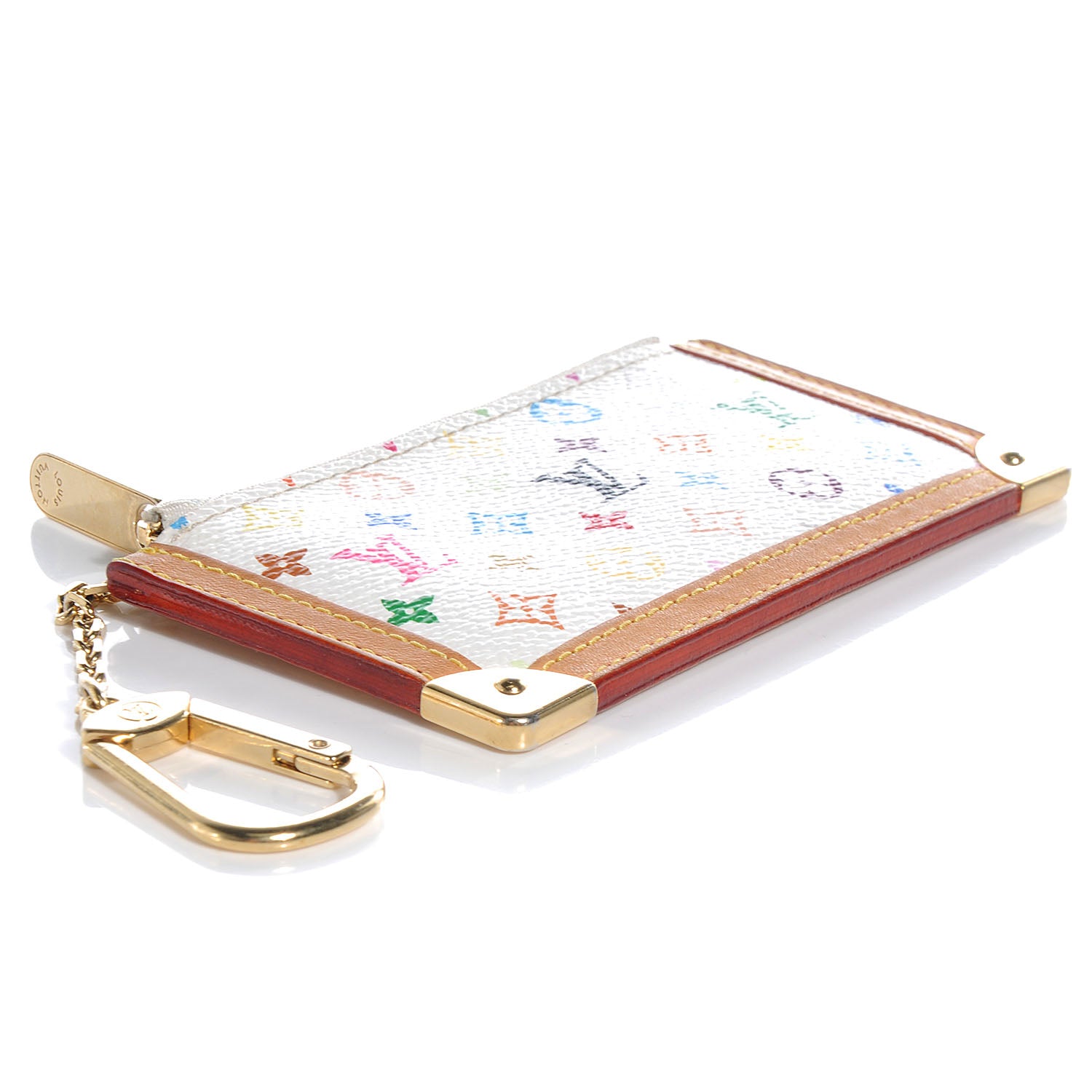 Louis Vuitton Monogram Multicolor Key Pouch White 4 of 7
