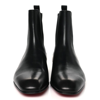 Christian Louboutin Calfskin Mens Roadie Flat Chelsea Boots 42.5 Black 3 of 9