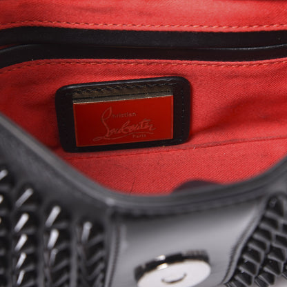 Christian Louboutin Calfskin Spikes Sweety Charity Crossbody Bag Black 7 of 8