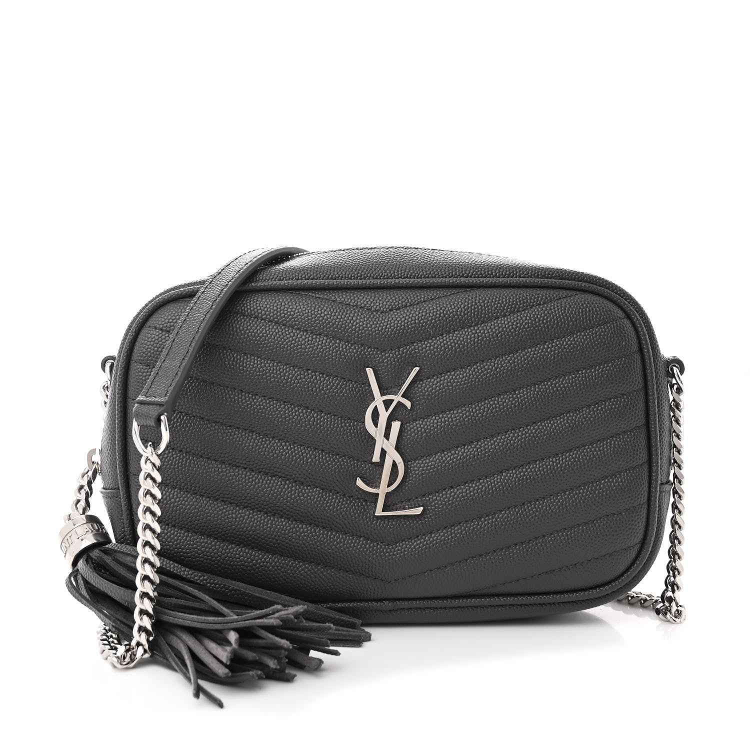 Saint Laurent Grain De Poudre Matelasse Monogram Mini Lou Camera Bag Storm 1 of 10