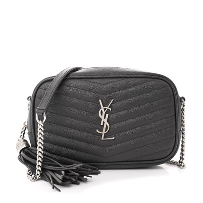 Saint Laurent Grain De Poudre Matelasse Monogram Mini Lou Camera Bag Storm 1 of 10
