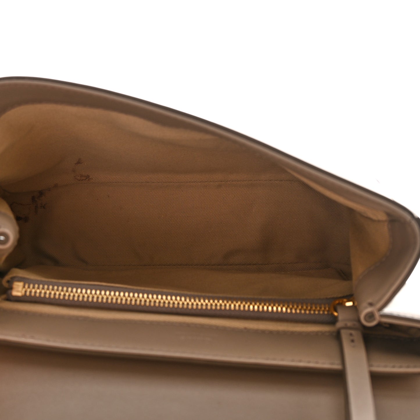 Shiny Calfskin Suede Small C Double Carry Bag Motty Grey