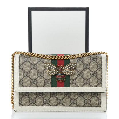 Gucci GG Supreme Monogram Web Queen Margaret Chain Wallet White 10 of 10