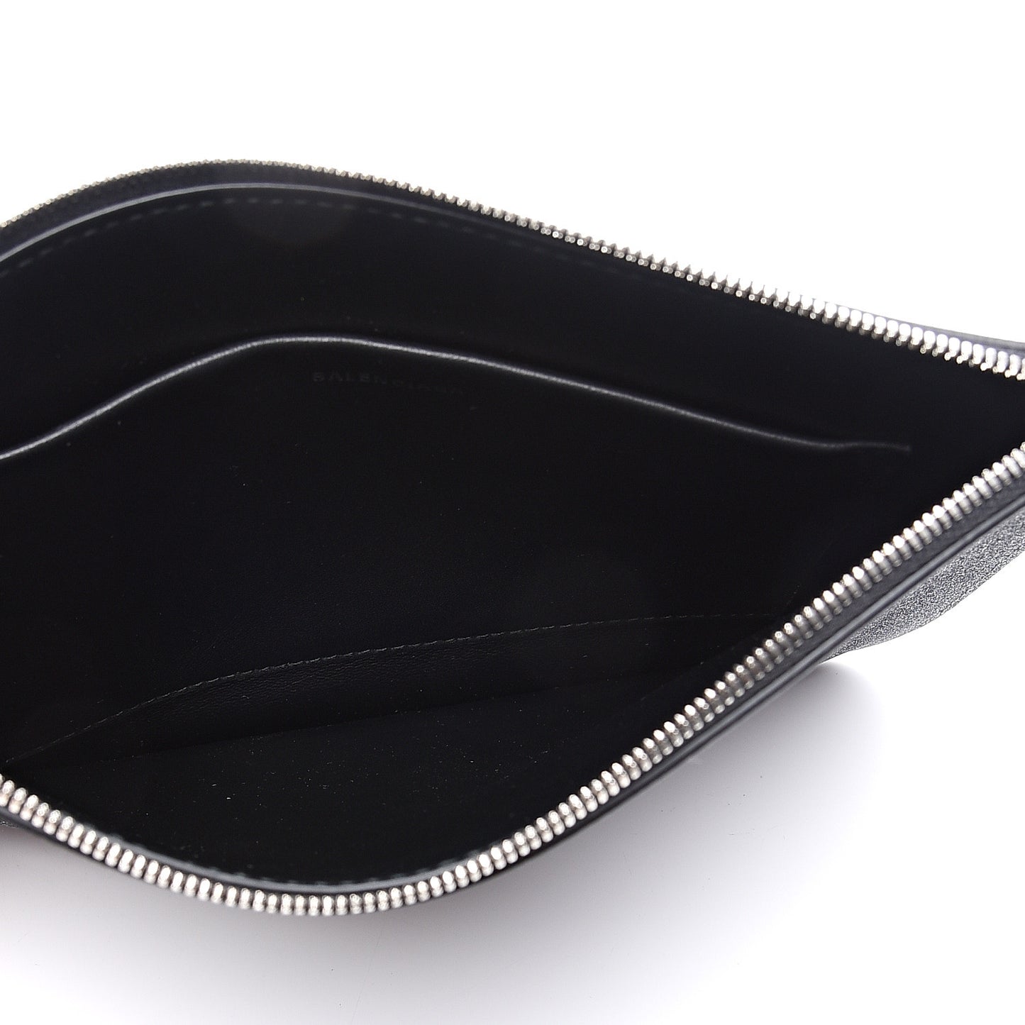 Glitter Calfskin Logo Everyday Pouch M Black