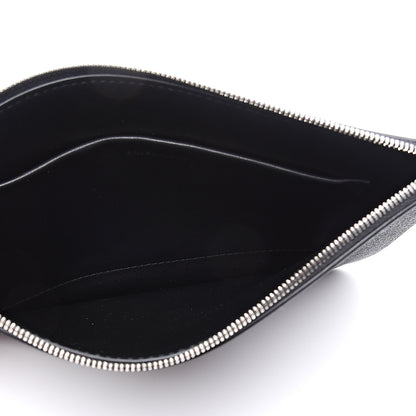 Balenciaga Glitter Calfskin Logo Everyday Pouch M Black 4 of 9