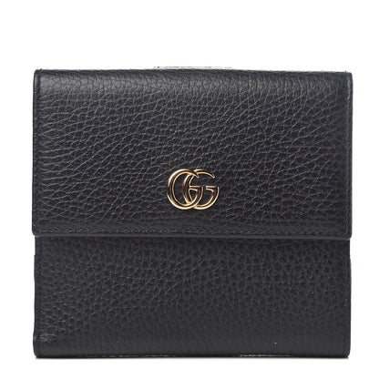 Gucci Dollar Calfskin Double G French Flap Wallet Black 1 of 6