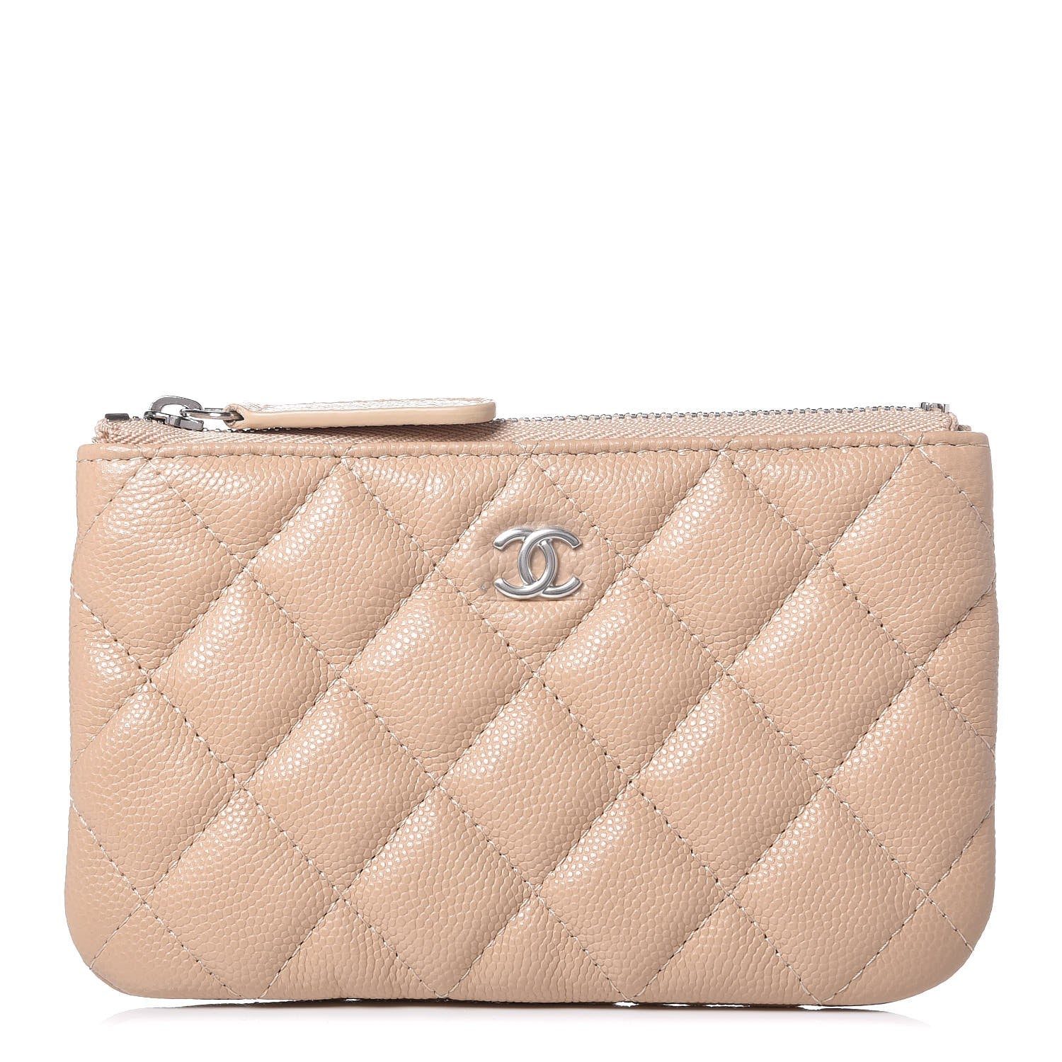 Chanel Caviar Quilted Small Cosmetic Case Beige 1 of 8