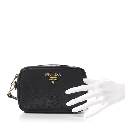 Prada Saffiano Lux Small Camera Crossbody Bag Black 2 of 9