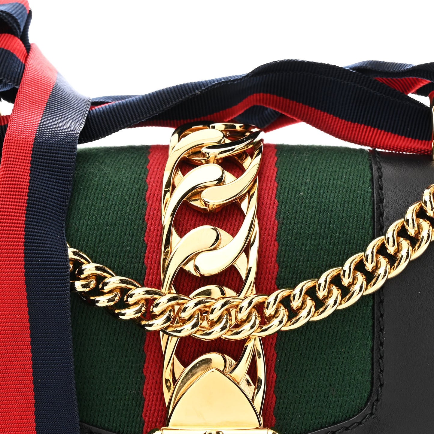 Calfskin Mini Sylvie Chain Shoulder Bag Black