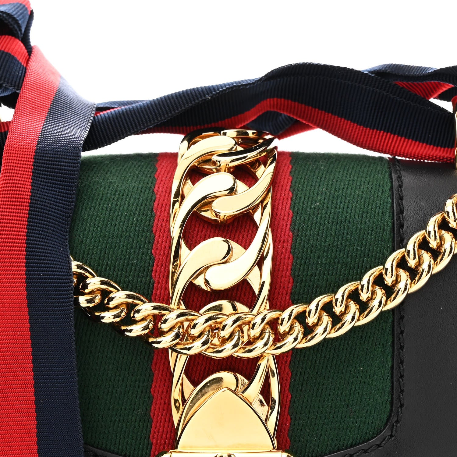 Gucci Calfskin Mini Sylvie Chain Shoulder Bag Black 8 of 10