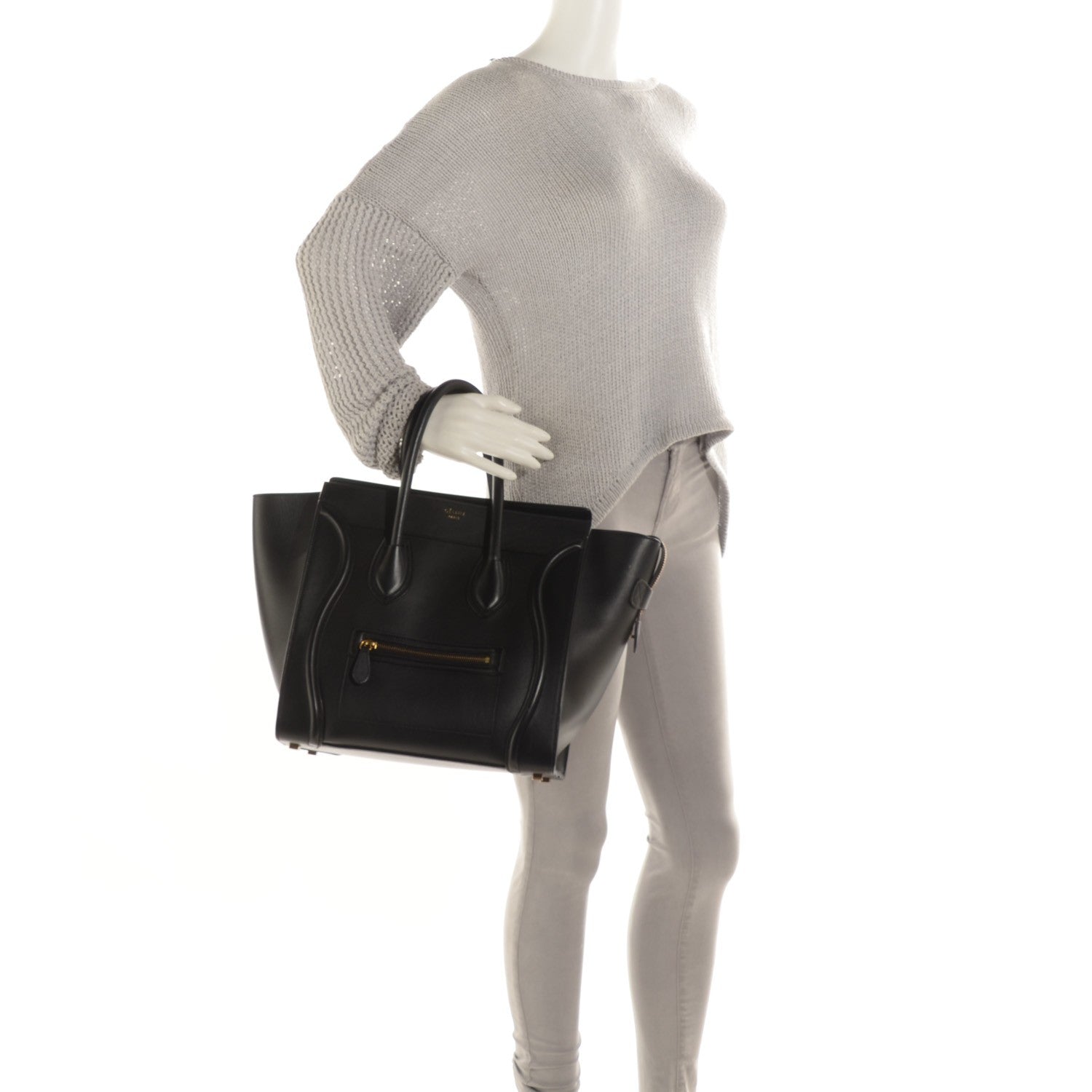 Celine Smooth Calfskin Mini Luggage Black 2 of 9