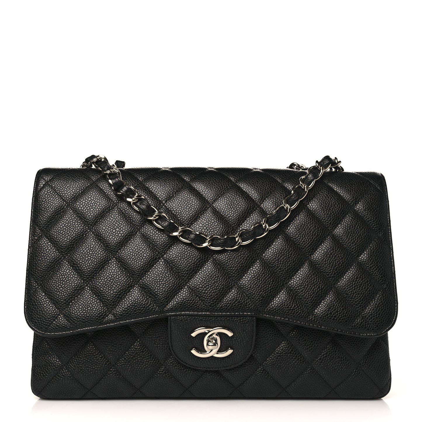 Caviar Quilted Jumbo Single Flap Black