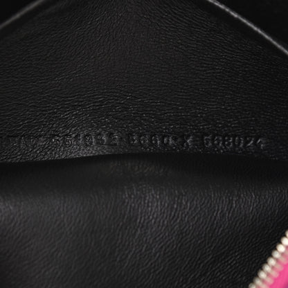 Balenciaga Metallic Goatskin Logo Large Everyday Zip Pouch Rose Fuchsia Black 8 of 8