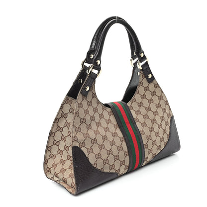 Gucci Monogram Web Junco Shoulder Bag Dark Brown 3 of 12