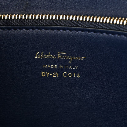 Salvatore Ferragamo Calfskin Marisol Top Handle Shoulder Bag Navy 6 of 10