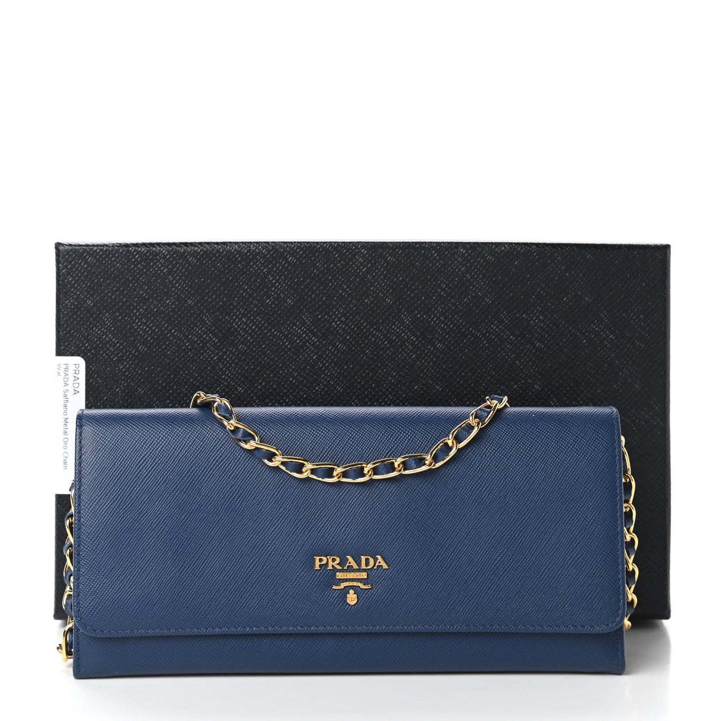 Saffiano Metal Oro Chain Wallet Bleuette