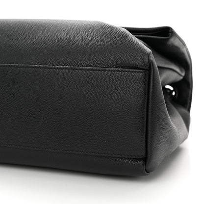 Saint Laurent Grain De Poudre Medium West Hollywood Monogram Fold-Over Black 10 of 11