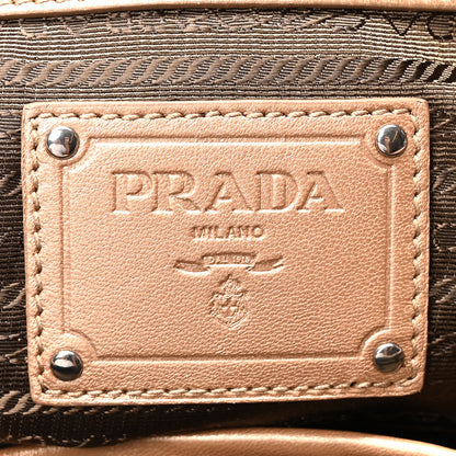 Prada Metallic Nappa Ruffle Bauletto Gold 6 of 9