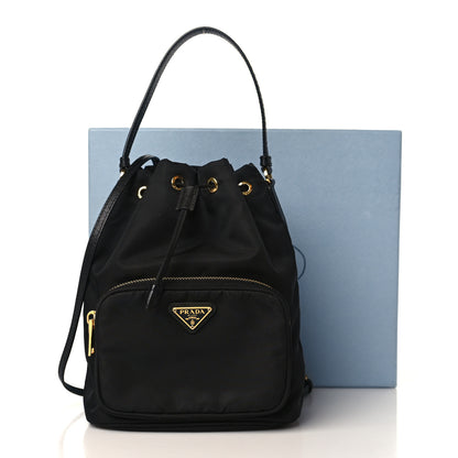 Prada Re-Nylon Duet Drawstring Shoulder Bag Black 9 of 9