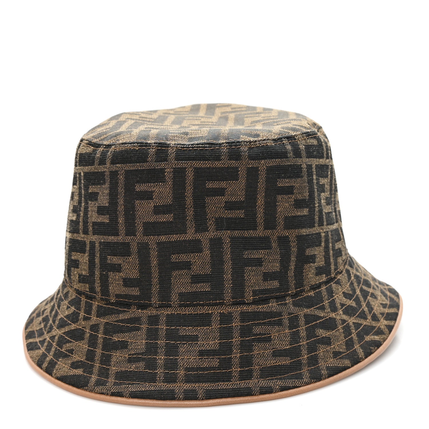 Fendi Technical Fabric FF Reversible Bucket Hat L Tobacco Beige 3 of 10