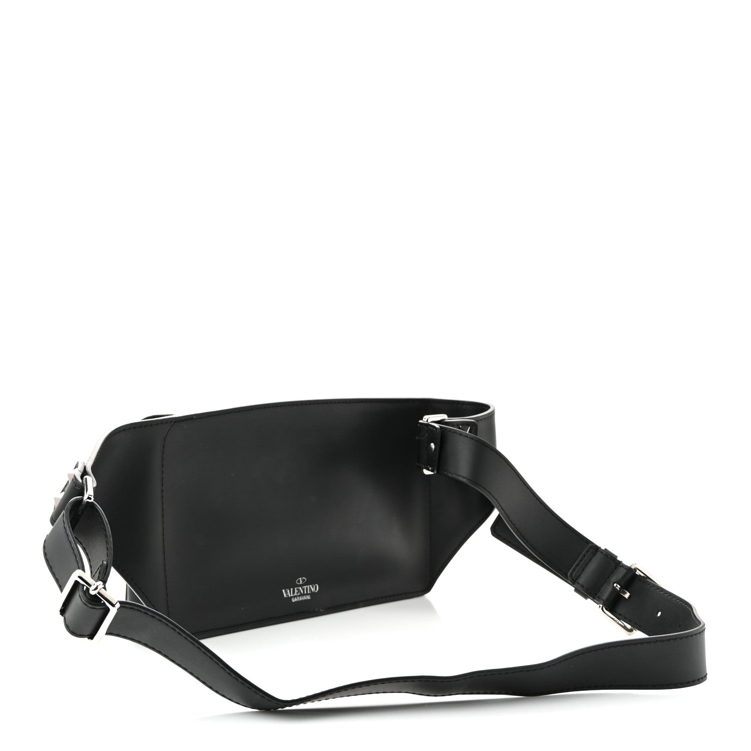Valentino Garavani Calfskin VLTN Belt Bag Black White 3 of 9