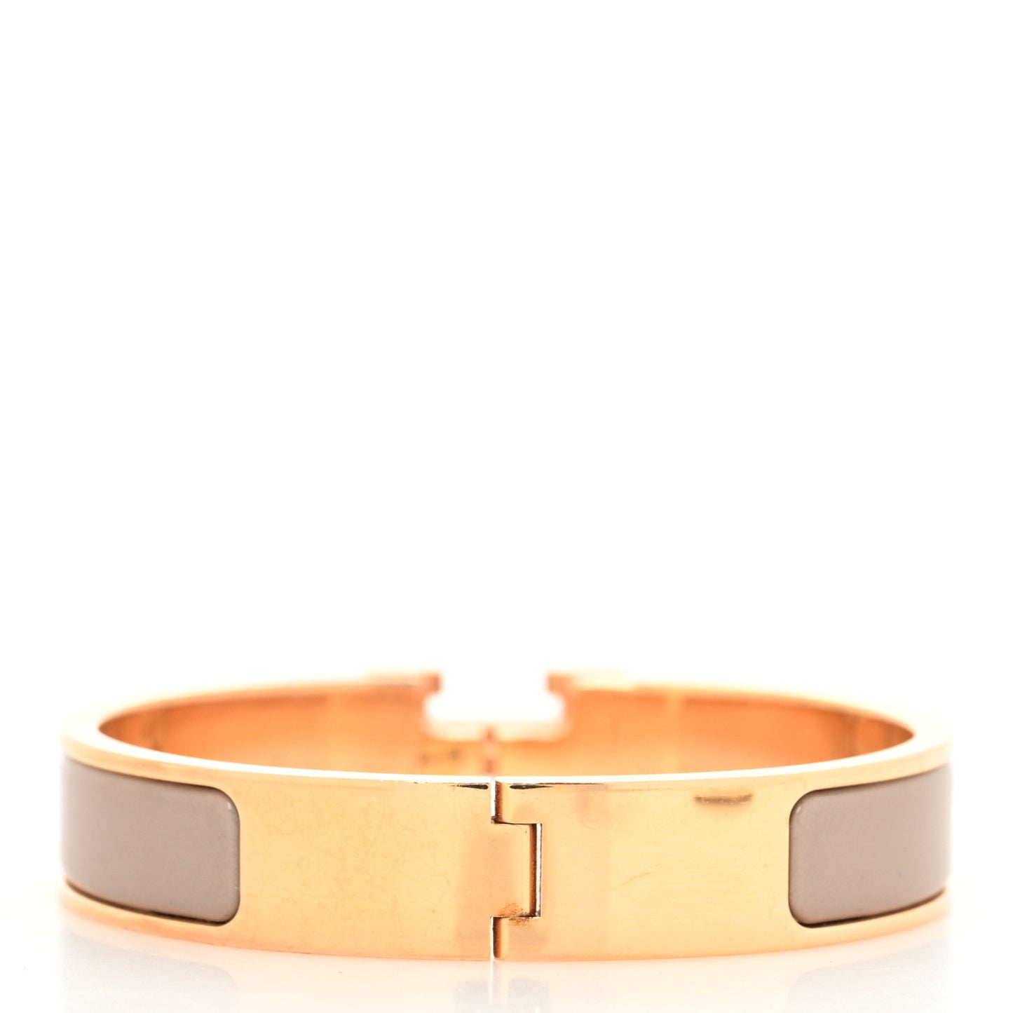 Enamel Narrow Clic Clac H Bracelet PM Marron Glace