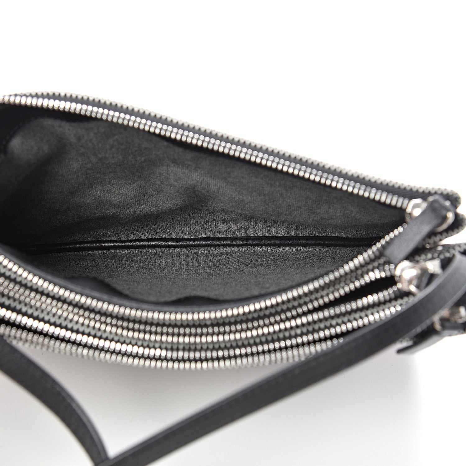 Celine Cotton Canvas Large Trio Crossbody Bag Black White 4 of 11