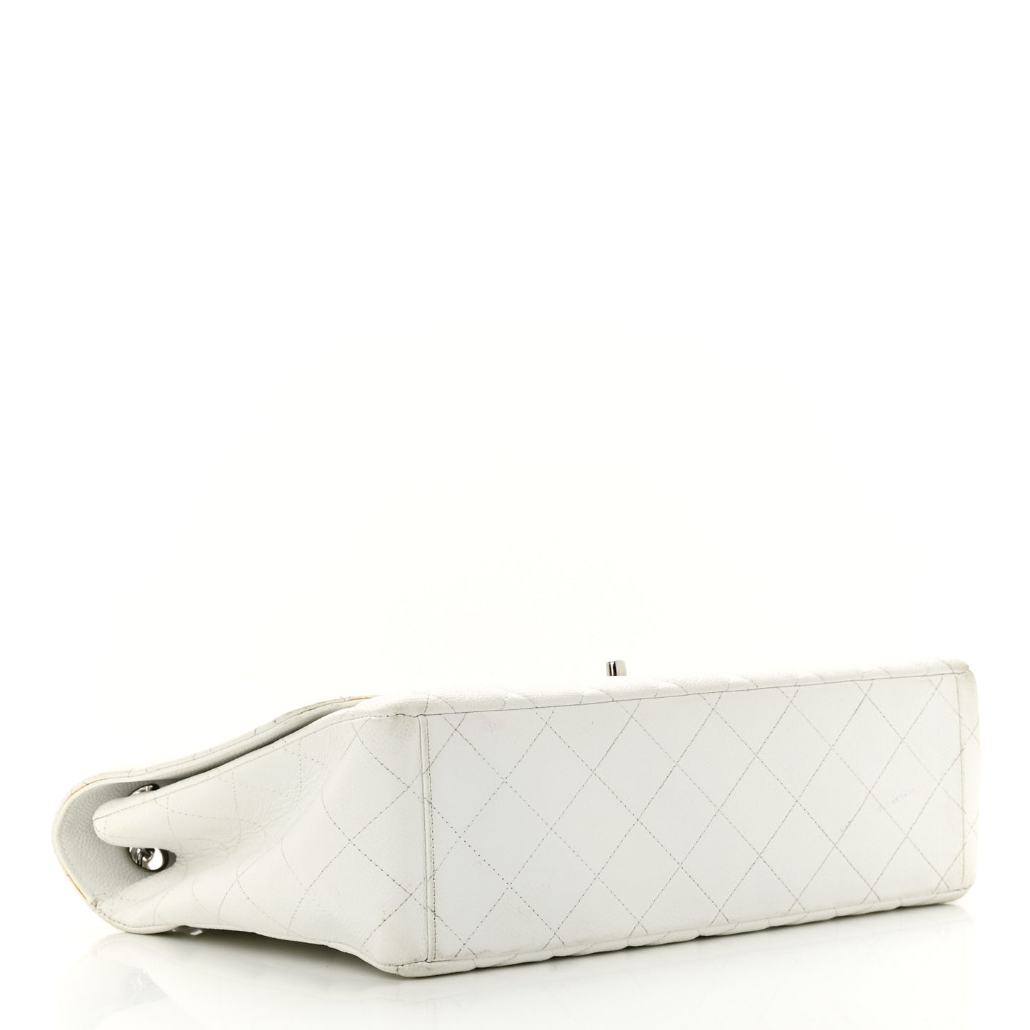 Caviar Quilted Maxi Single Flap White