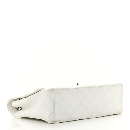 Chanel Caviar Quilted Maxi Single Flap White 4 of 18
