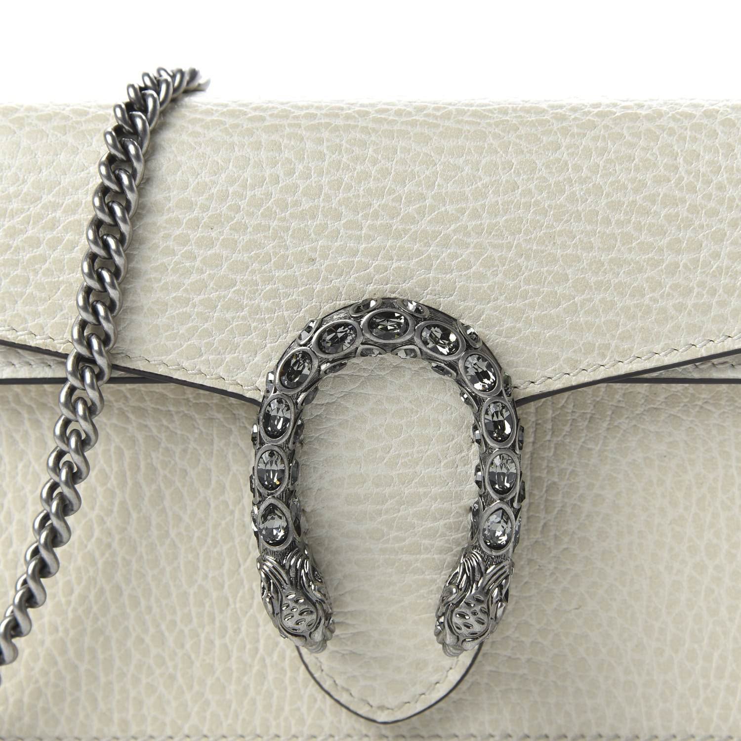 Gucci Dollar Calfskin Crystal Super Mini Dionysus Shoulder Bag Mystic White Black Diamond 9 of 9