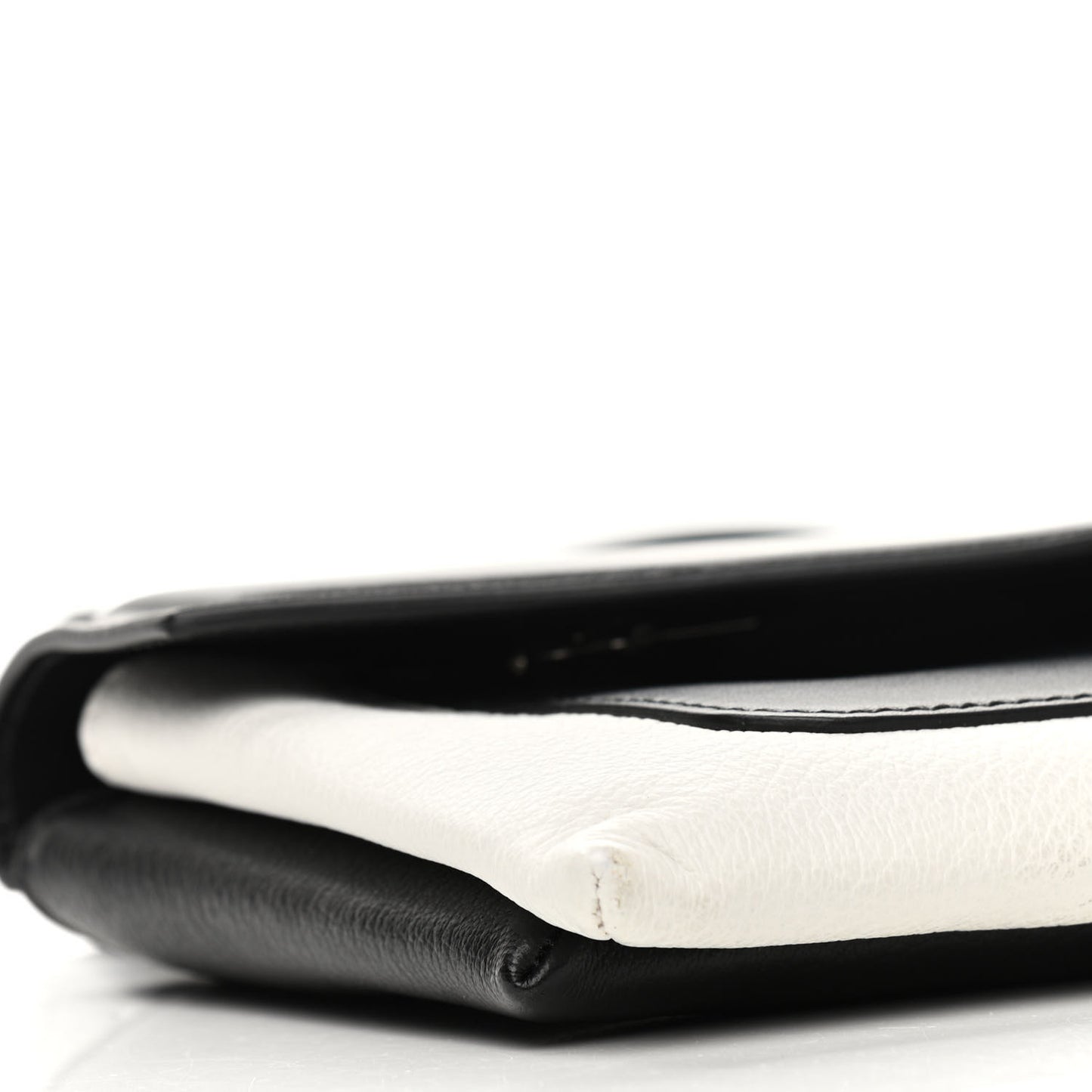 Calfskin Duetto Crossbody Bag White Black