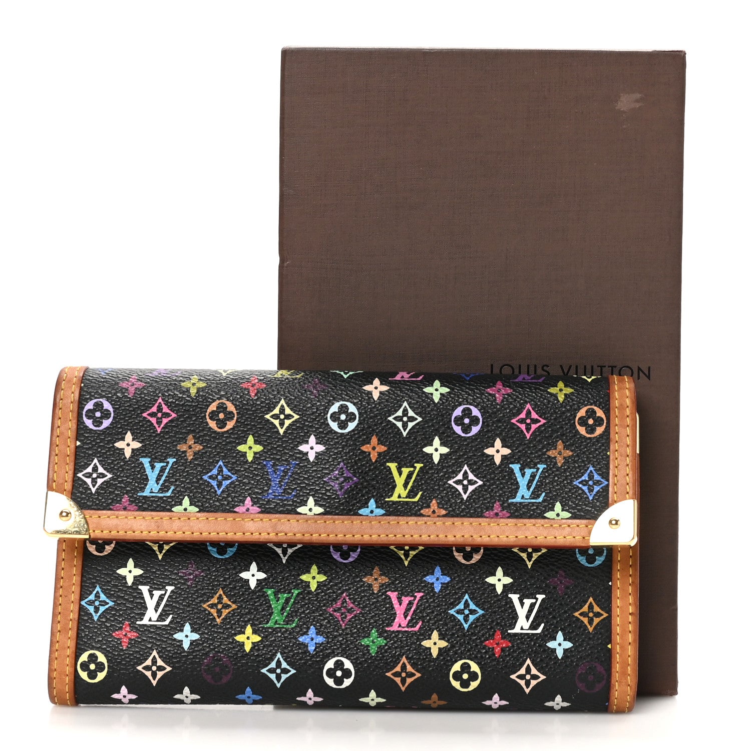 Louis Vuitton Monogram Multicolor Porte Tresor International Wallet Black 9 of 9