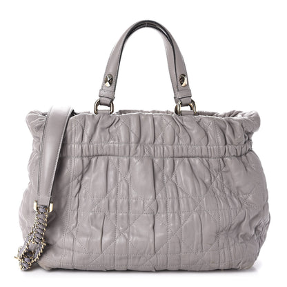 Christian Dior Gaufre Lambskin Cannage Delices Tote Grey 1 of 11