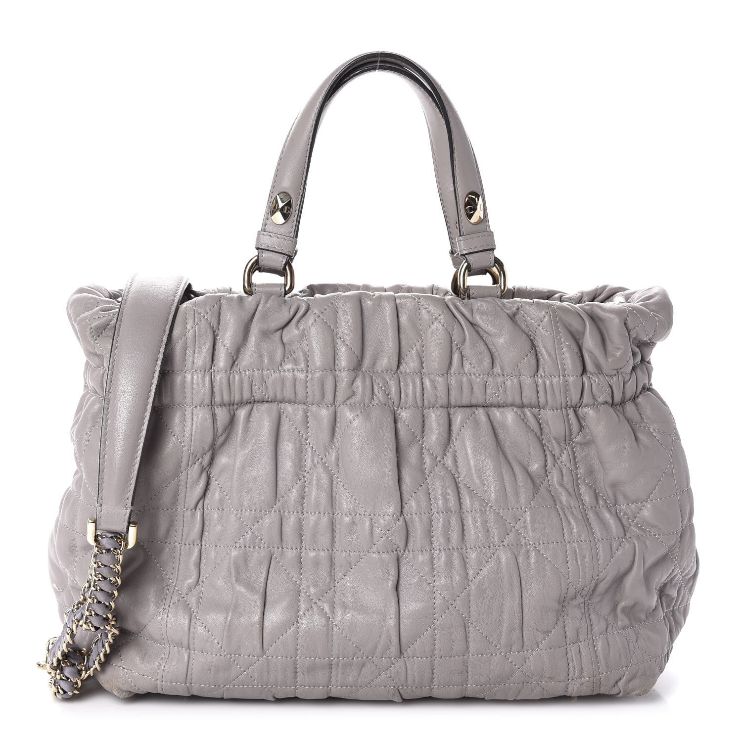 Christian Dior Gaufre Lambskin Cannage Delices Tote Grey 1 of 11