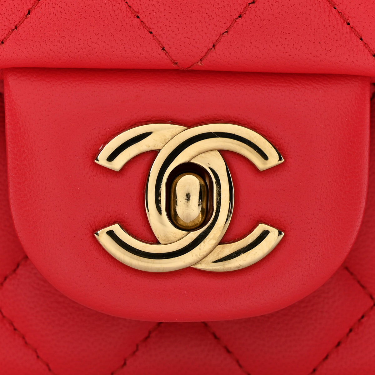 Chanel Lambskin Quilted Mini Rectangular Flap Dark Pink 12 of 13